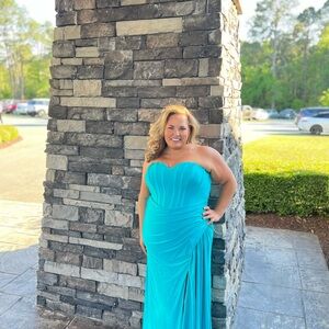 Sydney's Closet Strapless Blue Dress